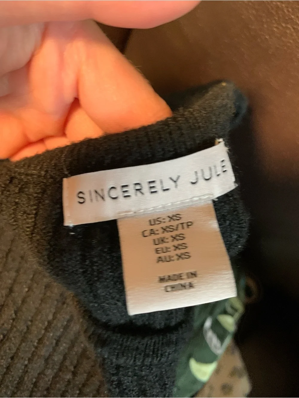XS Black Long-Sleeve Sweater with Pearl Button Sleeve Detail